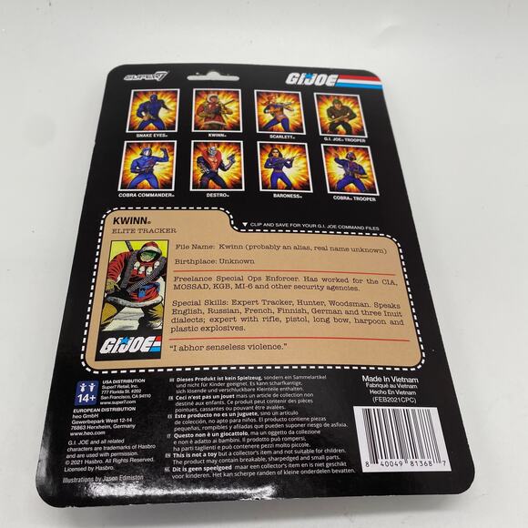 G.I. Joe Reaction Figures Kwinn Elite Tracker Super 7 New Sealed Hasbro 2021 - Picture 4 of 5